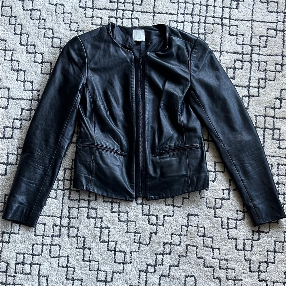 Halogen Black Genuine Leather Jacket - image 2